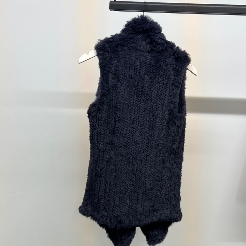 Navy Rabbit Fur Vest - Picture 5 of 5